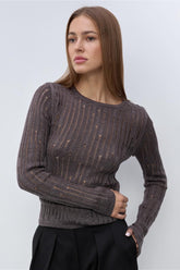 Transparenter, eleganter Premium-Strickpullover für den Freizeitbereich