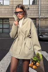 Lockerer, vielseitiger Mantel mit Gürtel, tailliert, locker geschnitten