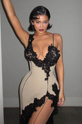 Sexy rückenfreies Mini-Partykleid mit tiefem V-Ausschnitt