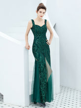 Paillettenbesetztes langes Abendkleid
