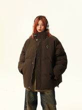 Oversize-Steppjacke mit Stehkragen
