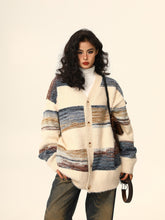 Gestreifter Mohair-Cardigan