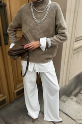 Dünner, eleganter Strickpullover im Used-Look (hochwertig)