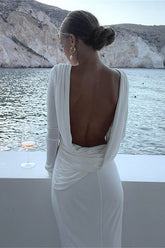 Hochwertiges, langärmeliges, rückenfreies, figurbetontes Partykleid