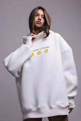 Duck Graphic Oversized Pullover Hoodie