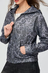 Kapuzenpullover aus Mesh-Gewebe mit offenem Rücken und Reißverschluss