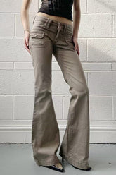 Vintage Low-Rise Cargo Micro-Flare Slim Jeans
