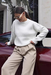 Lässiger Strickpullover mit langen Ärmeln