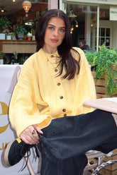 Locker geschnittener Cardigan mit geripptem Rundhalsausschnitt