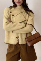 Cardigan mit Farbblock-Design, Wasserfallausschnitt und lockerem Strickmuster