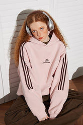 Gestreifter grauer Raglan-Hoodie