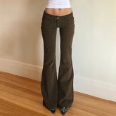Cordhose mit niedrigem Bund und Bootcut-Schnitt