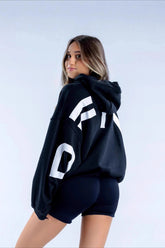 Warmer Hoodie mit Buchstaben-Fleecefutter