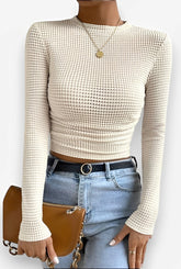 Vielseitiges, langärmeliges Faltenoberteil