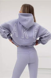 Bedruckter, dicker, lockerer Hoodie