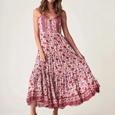 Trägerloses Maxikleid aus Viskose mit Blumenmuster im Boho-Stil