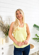 Strick-Tanktop mit Rundhalsausschnitt