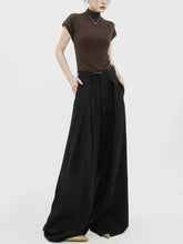 Dramatische schwarze Palazzo-Hose mit weitem Bein