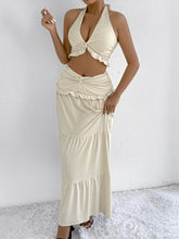 Neckholder-Zweiteiler-Rock mit niedrigem Bund und hüftlangem Saum