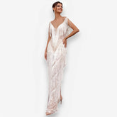 Elegantes, ärmelloses, figurbetontes langes Kleid