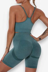 Nahtlose kurze Yoga-Sets für Damen