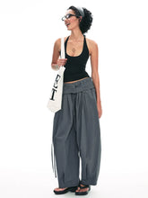 Weit geschnittene Paperbag-Hose