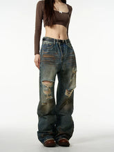 Used-Look-Jeans aus zerrissenem Denim