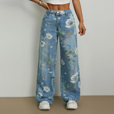 Jeans mit Blumenmuster