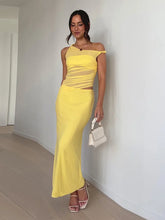 Rüschen-Maxikleid im Retro-Stil, schmal geschnitten, gestrickt