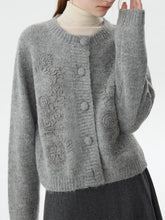 Koreanischer, schwerer Strickcardigan im Herbststil