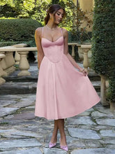 Träger-A-Linien-Party-Midikleid