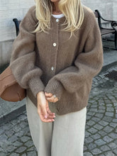 Flauschiger, warmer Strickcardigan mit Knopfleiste