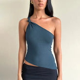 Leoparden-Stricktop mit tiefem V-Ausschnitt