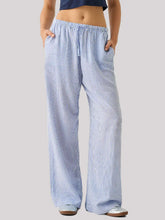 Gestreifte rosa-blaue gerade Hose