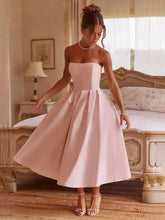 Plissiertes Wickelkleid in A-Linie, rückenfrei, Midi-Länge