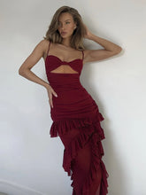 Ärmelloses Partykleid aus Mesh mit Stufenrock und offenem Rücken