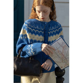 Patchwork-Strickjacke im Vintage-Stil