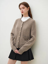 Handgefertigte Strickjacke mit Schleife und langen Ärmeln