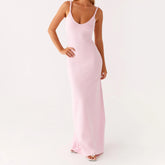 Maxikleid mit Spaghettiträgern und Cut-Outs