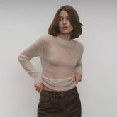 Bodycon-Stricktop mit Buchstabenmotiv
