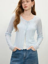 Dünner, langärmeliger Strickcardigan für den Sommer