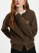 Vintage-Strickjacke mit Abzeichenstickerei