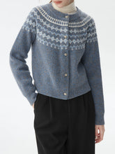 Vintage Jacquard-Strickjacke für den Winter