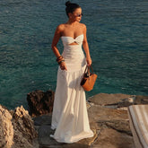 Strandurlaub trägerloses, luftiges Ballkleid