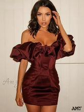 Amy Fashion - Classic Elegant Party Club Wear Slim Fit Bodycon Dress Winered / S