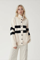 High Neck Color Block Knit Sweater