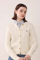 Vielseitiger, einfarbiger Strickcardigan mit Rundhalsausschnitt und langen Ärmeln