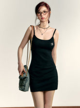 Figurbetontes Minikleid mit Spaghettiträgern – weiches Jersey-Bodycon-Tankkleid