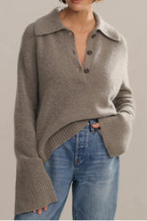 Loose Fit V Neck Knit Sweater