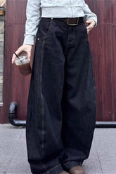 Retro-Jeans mit lässigem, geschwungenem Bein, weitem Bein und tiefem Schritt